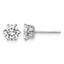 Stainless Steel Polished Round Cubic Zirconia Stud Earrings
