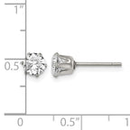 Stainless Steel Polished Round Cubic Zirconia Stud Earrings