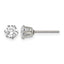 Stainless Steel Polished Round Cubic Zirconia Stud Earrings