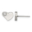 Stainless Steel Polished Heart Cubic Zirconia Button Earrings for Women