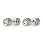 Stainless Steel Polished Cubic Zirconia Stud Earrings
