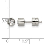 Stainless Steel Polished Cubic Zirconia Stud Earrings