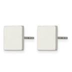 Stainless Steel Polished Square Button Earrings