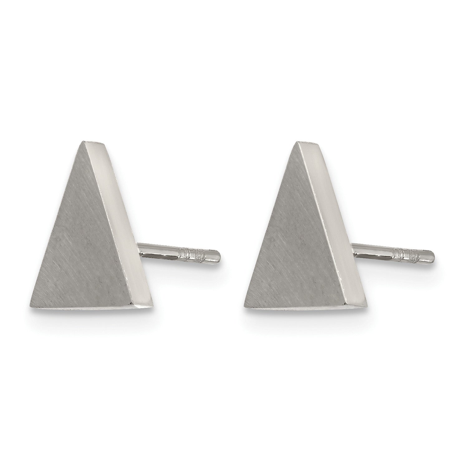 Stainless Steel Brushed Button Earrings Main image