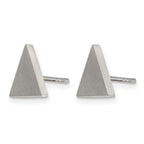 Stainless Steel Brushed Button Earrings