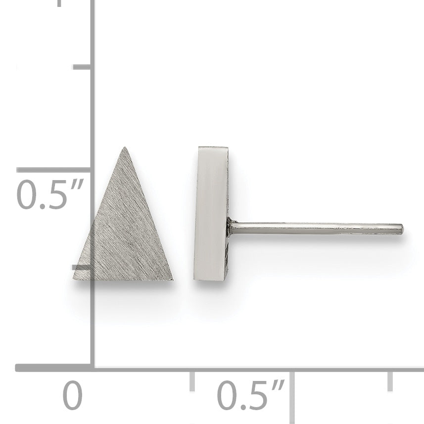 Stainless Steel Brushed Button Earrings