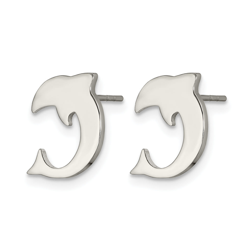 Stainless Steel Polished Button Earrings for Women