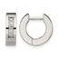Stainless Steel Polished Hinged Cubic Zirconia Huggie Hoop Earrings