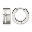 Stainless Steel Polished & Brushed Hinged Cubic Zirconia Huggie Hoop Earrings