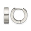 Stainless Steel Polished & Brushed Round Hinged Huggie Hoop Earrings