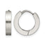 Stainless Steel Polished & Brushed Hinged Huggie Hoop Earrings