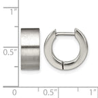 Stainless Steel Brushed Round Hinged Huggie Hoop Earrings