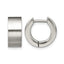 Stainless Steel Brushed Round Hinged Huggie Hoop Earrings