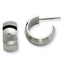 Stainless Steel Brushed Black Cubic Zirconia C-Hoop Earrings for Women