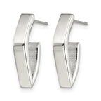 Stainless Steel Polished J-Hoop Earrings for Women