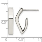 Stainless Steel Polished J-Hoop Earrings for Women