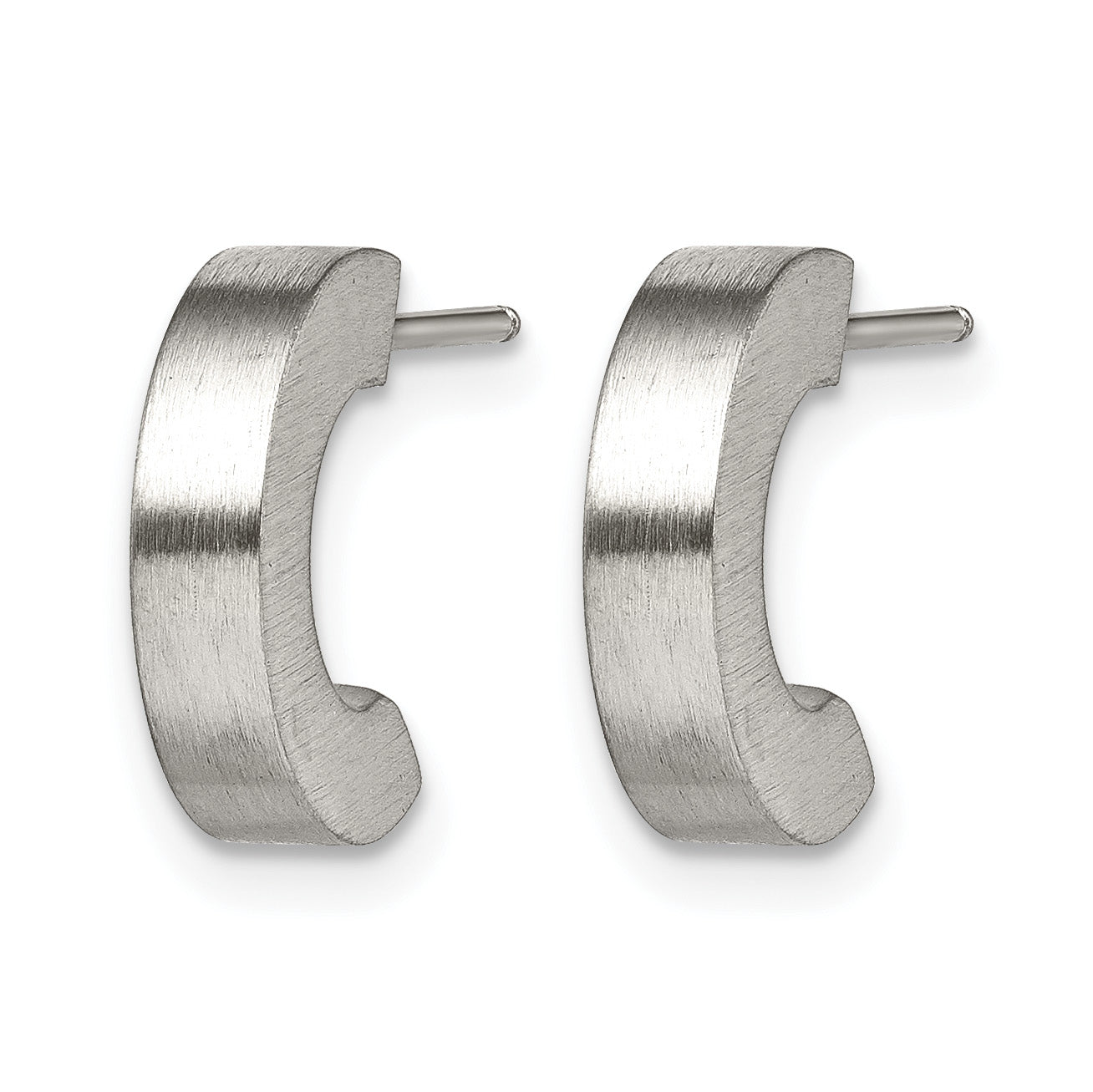 Stainless Steel Brushed C-Hoop Earrings for Women Secondary image