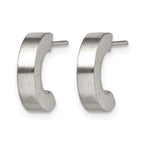 Stainless Steel Brushed C-Hoop Earrings for Women