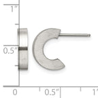 Stainless Steel Brushed C-Hoop Earrings for Women