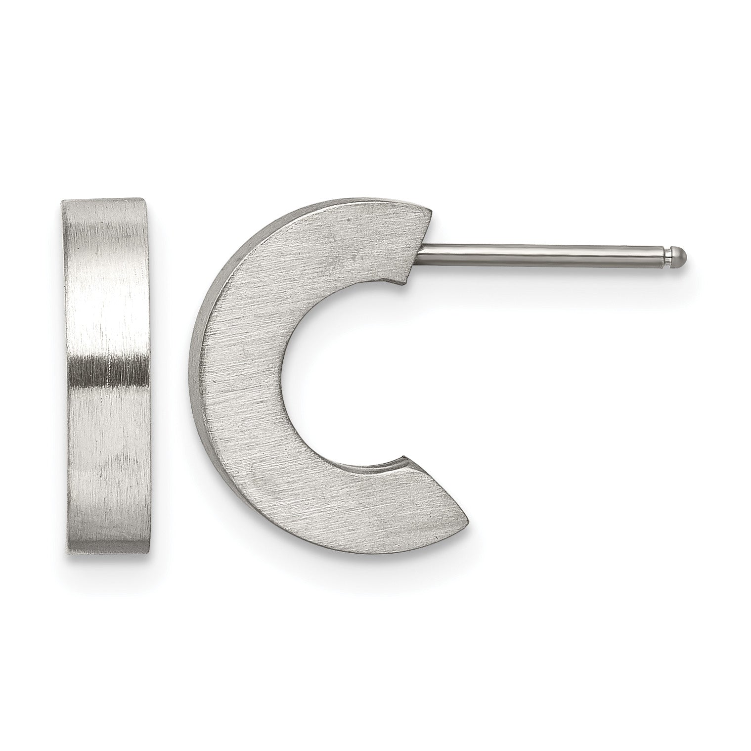 Stainless Steel Brushed C-Hoop Earrings for Women Main image