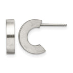 Stainless Steel Brushed C-Hoop Earrings for Women
