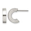 Stainless Steel Brushed C-Hoop Earrings for Women