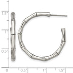 Stainless Steel Polished C-Hoop Earrings for Women