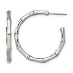 Stainless Steel Polished C-Hoop Earrings for Women