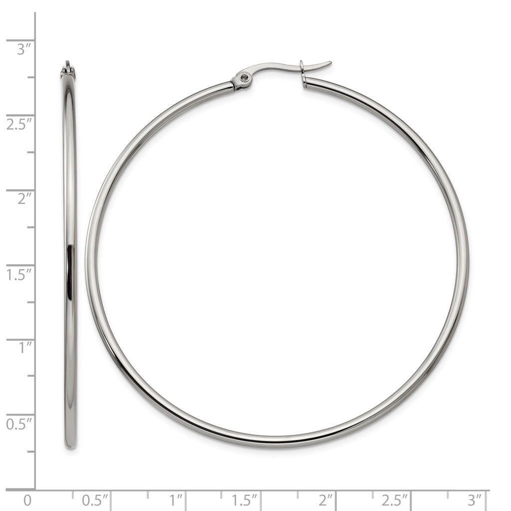 Stainless Steel Polished Hoop Earrings for Women