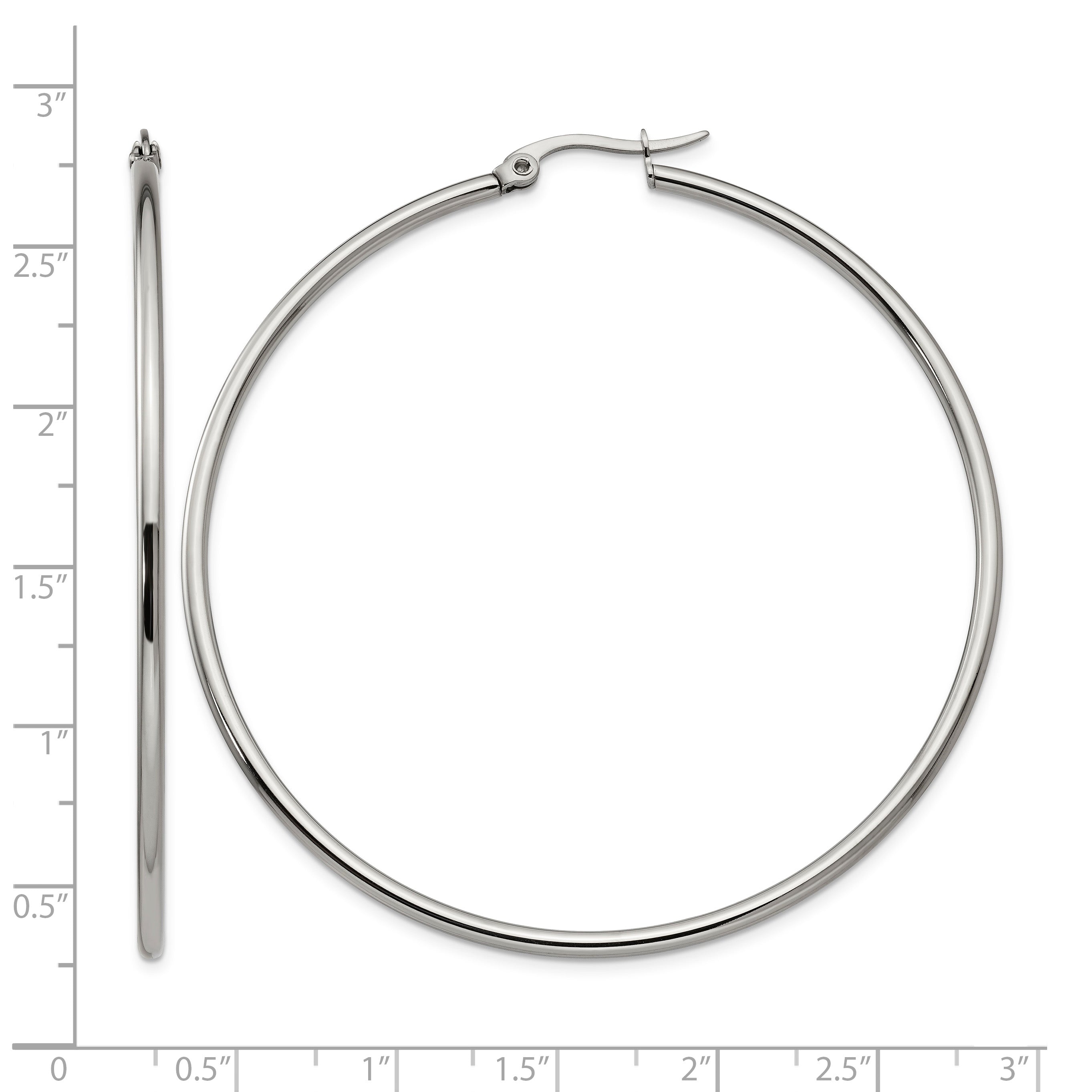 Stainless Steel Polished Hoop Earrings for Women