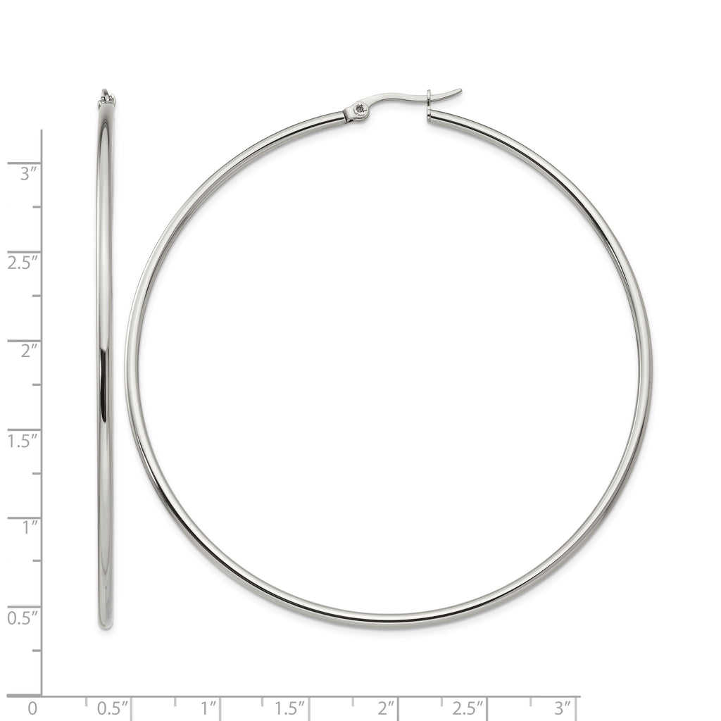 Stainless Steel Polished Hoop Earrings for Women