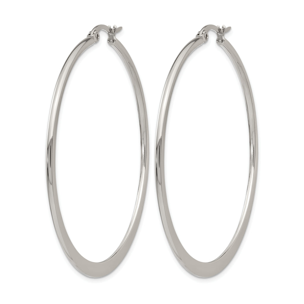 Stainless Steel Polished Hoop Earrings for Women