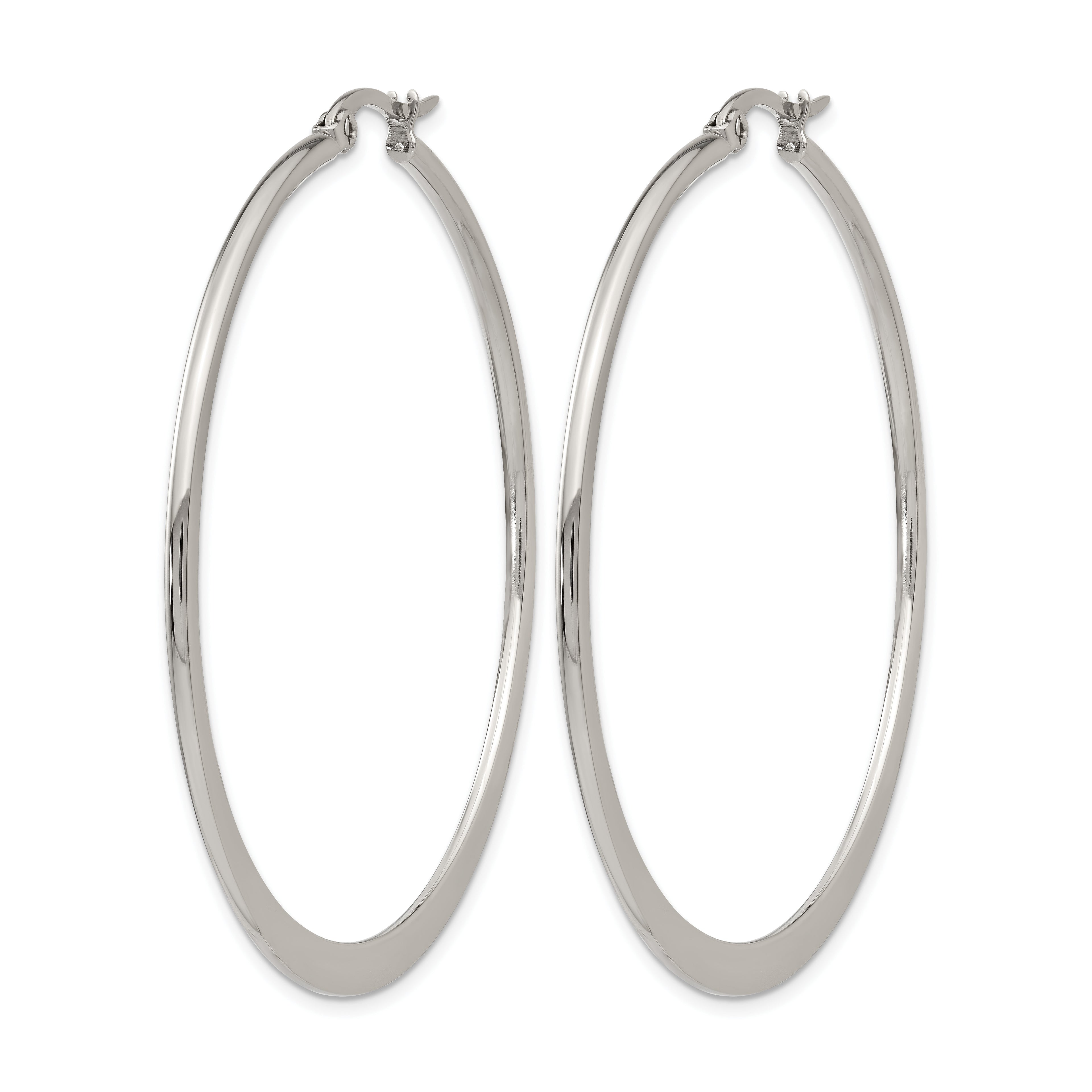 Stainless Steel Polished Hoop Earrings for Women