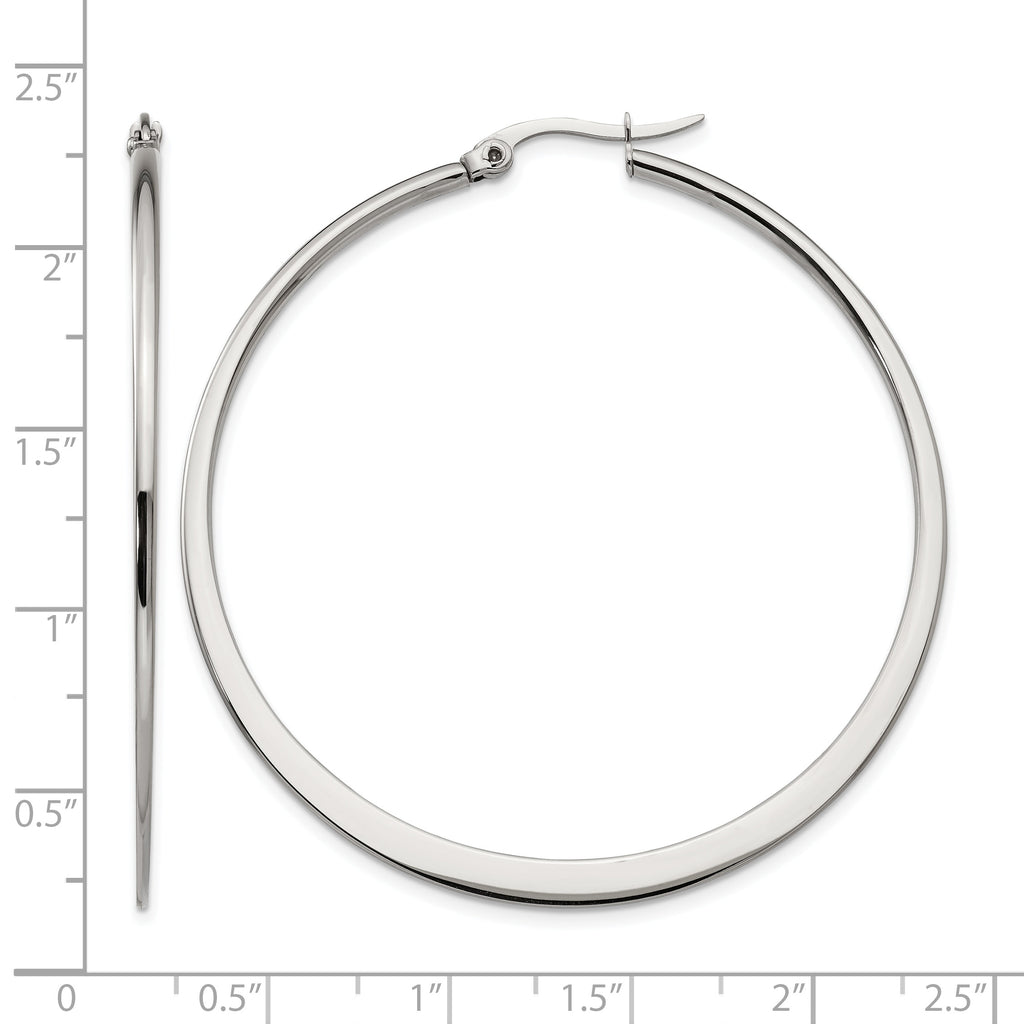 Stainless Steel Polished Hoop Earrings for Women