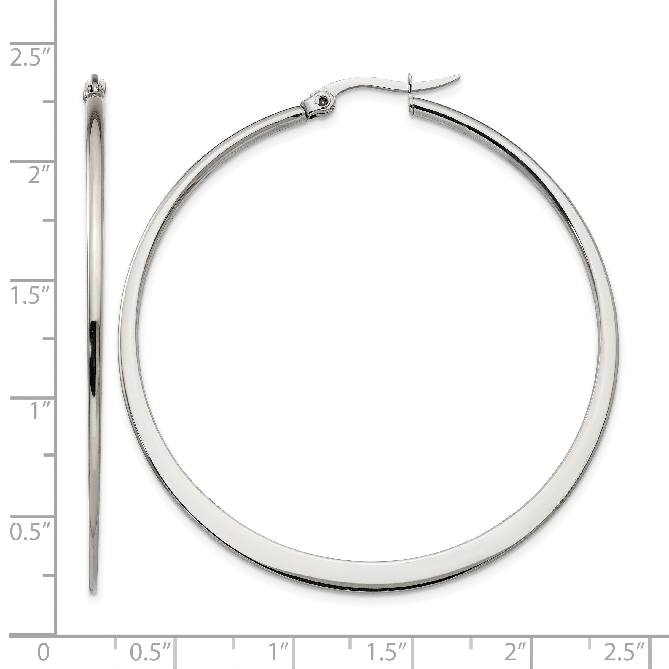 Stainless Steel Polished Hoop Earrings for Women