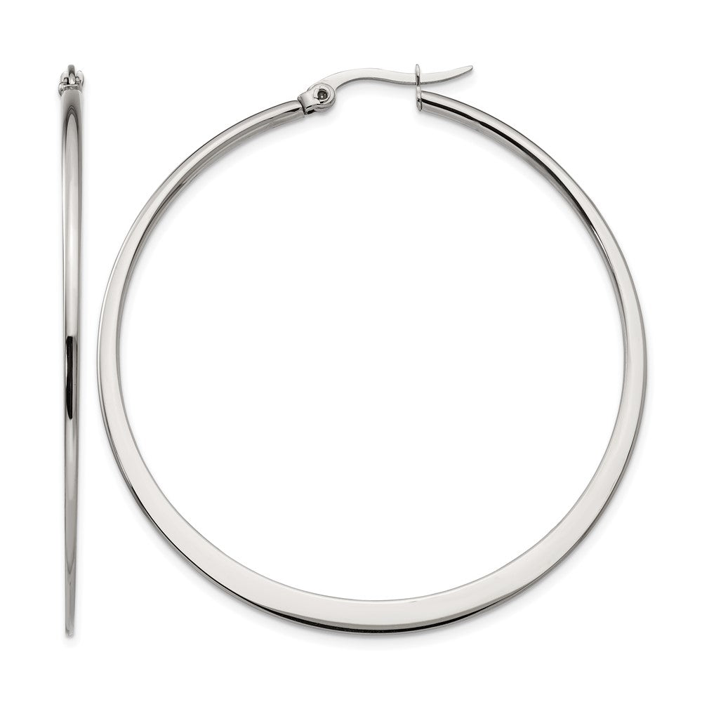 Chisel Classic Hoop Earrings in Stainless Steel, 50mm - Sophia Jewelers Main image