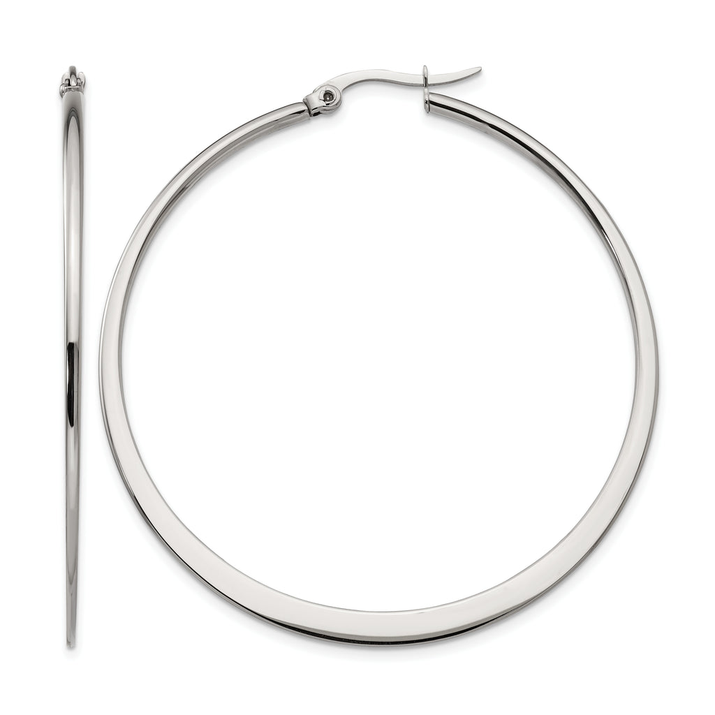 Stainless Steel Polished Hoop Earrings for Women
