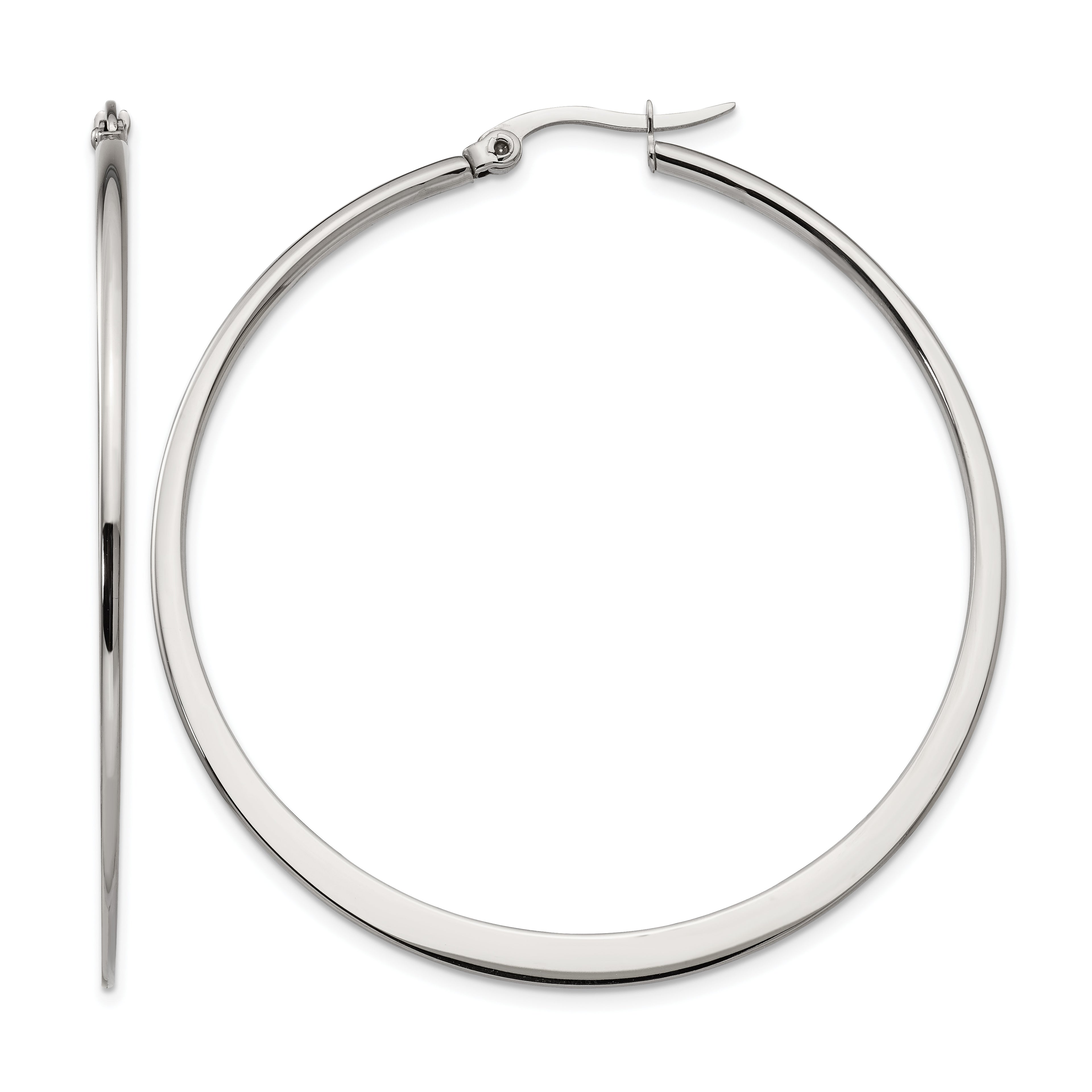 Stainless Steel Polished Hoop Earrings for Women
