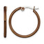 Stainless Steel Brown Polished Hoop Earrings for Women
