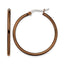 Stainless Steel Brown Polished Hoop Earrings for Women