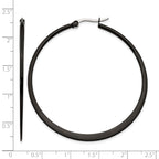 Stainless Steel Black Polished Hoop Earrings for Women