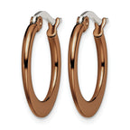 Stainless Steel Brown Polished Hoop Earrings for Women