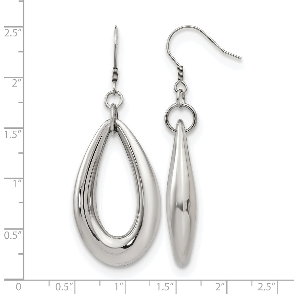 Stainless Steel Polished Teardrop Drop Dangle Earrings for Women