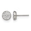 Stainless Steel Polished Crystal Cluster Button Earrings