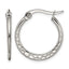 Stainless Steel Polished Textured Hoop Earrings for Women