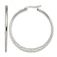 Stainless Steel Polished Textured Hoop Earrings for Women