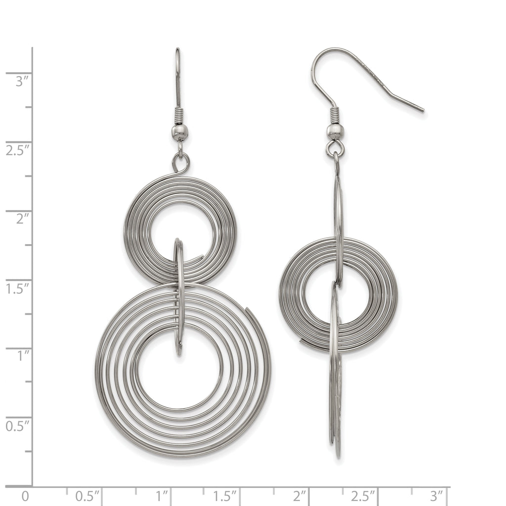 Stainless Steel Polished Drop Dangle Earrings for Women