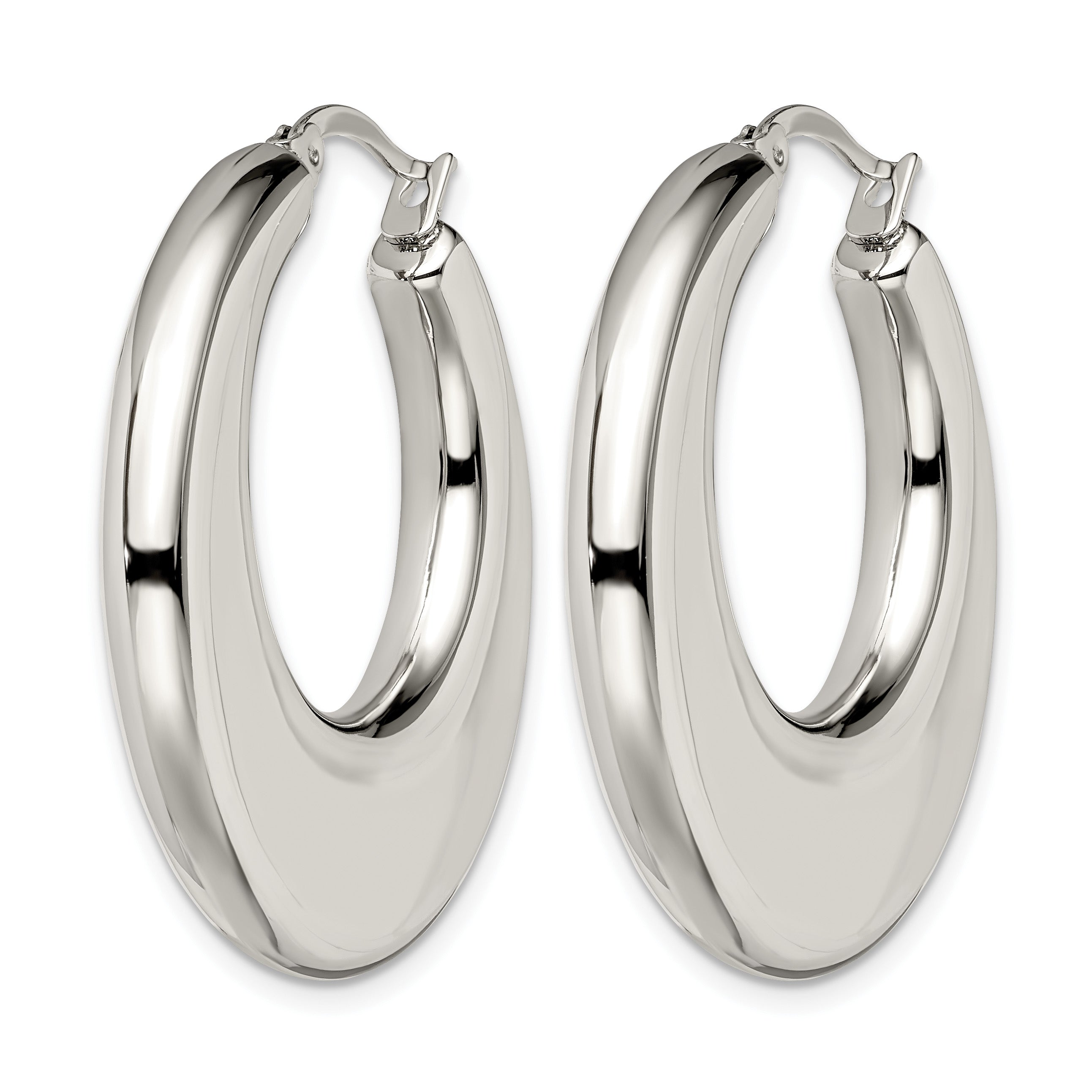 Stainless Steel Polished Creole Hoop Earrings for Women Secondary image