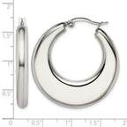 Stainless Steel Polished Creole Hoop Earrings for Women