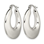 Stainless Steel Polished Teardrop Creole Hoop Earrings for Women